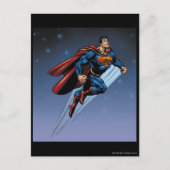 Superman gegen den Nachthimmel Postkarte (Vorderseite)