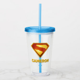 Superman Golden S Shield Brillianz Acryltrinkbecher