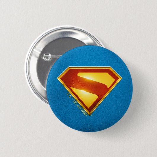 Superman Golden S Shield Brillianz Button (Vorne & Hinten)