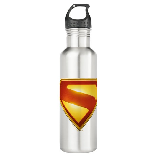 Superman Golden S Shield Brillianz Edelstahlflasche (Vorderseite)