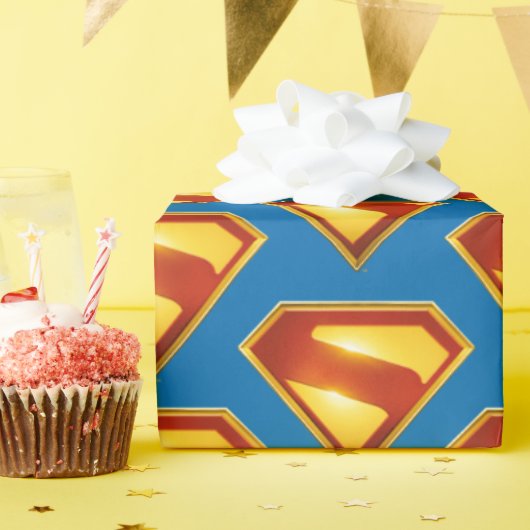 Superman Golden S Shield Brillianz Geschenkpapier (Geburtstagsparty)