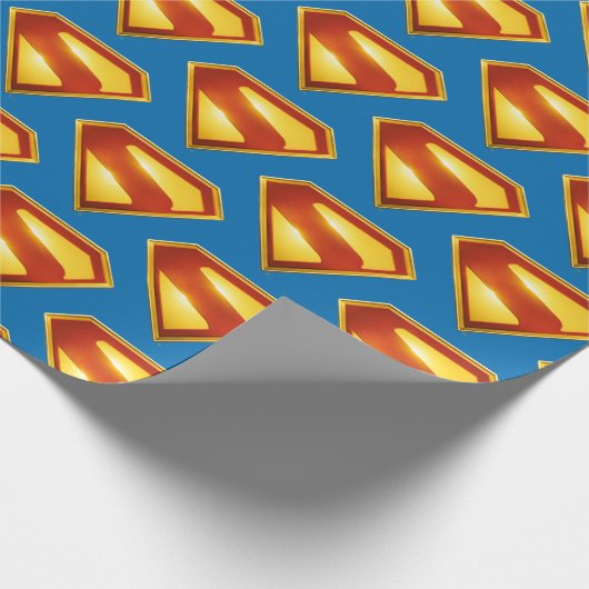 Superman Golden S Shield Brillianz Geschenkpapier (Ecke)