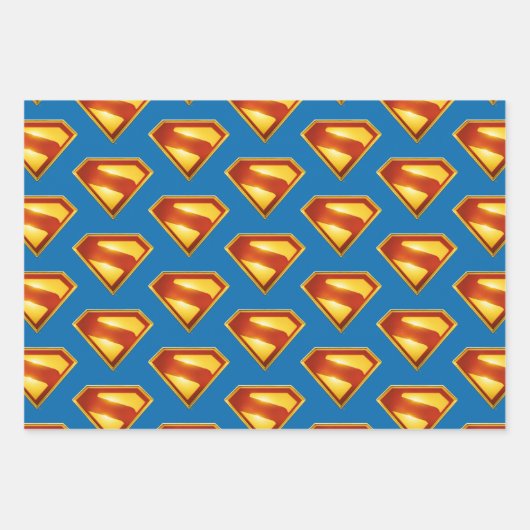 Superman Golden S Shield Brillianz Geschenkpapier Set (Vorderseite 2)