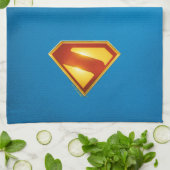 Superman Golden S Shield Brillianz Geschirrtuch (Gefaltet)
