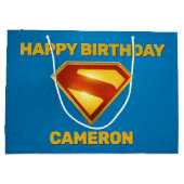 Superman Golden S Shield Brillianz Große Geschenktüte (Rückseite)