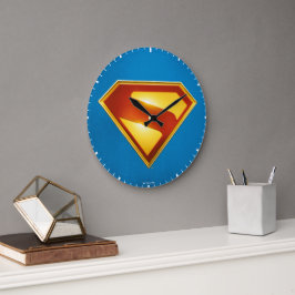 Superman Golden S Shield Brillianz Große Wanduhr