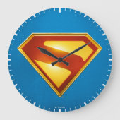 Superman Golden S Shield Brillianz Große Wanduhr (Vorderseite)