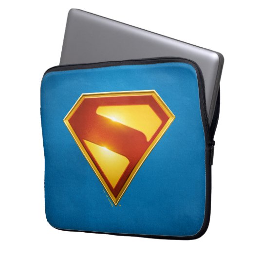 Superman Golden S Shield Brillianz Laptopschutzhülle (Vorderseite Links)