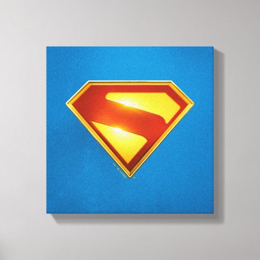 Superman Golden S Shield Brillianz Leinwanddruck (Vorderseite)