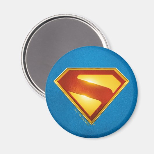 Superman Golden S Shield Brillianz Magnet (Vorderseite/Rückseite)