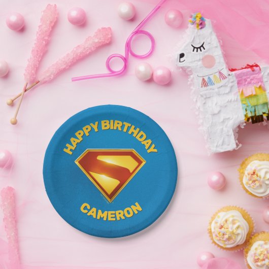 Superman Golden S Shield Brillianz Pappteller (Party)