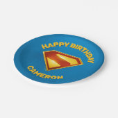 Superman Golden S Shield Brillianz Pappteller (Schrägansicht)