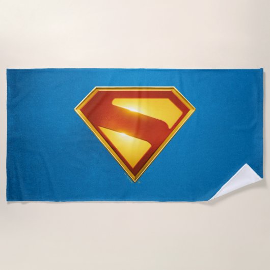 Superman Golden S Shield Brillianz Strandtuch (Vorderseite)