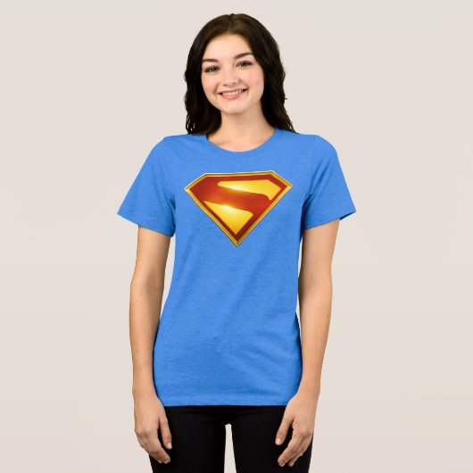 Superman Golden S Shield Brillianz Tri-Blend Shirt (Vorderseite voll)
