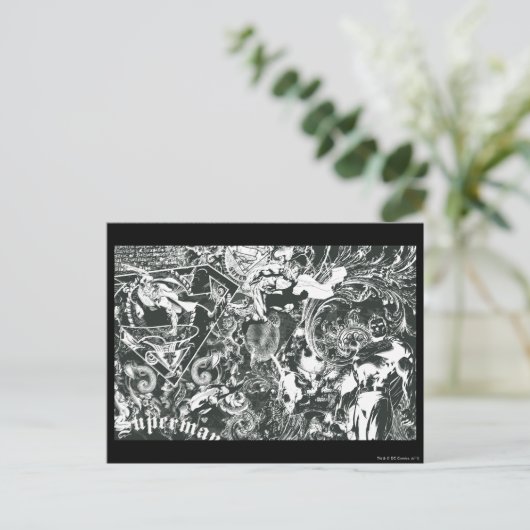 Superman Gray Collage Postkarte (Stehend Vorderseite)