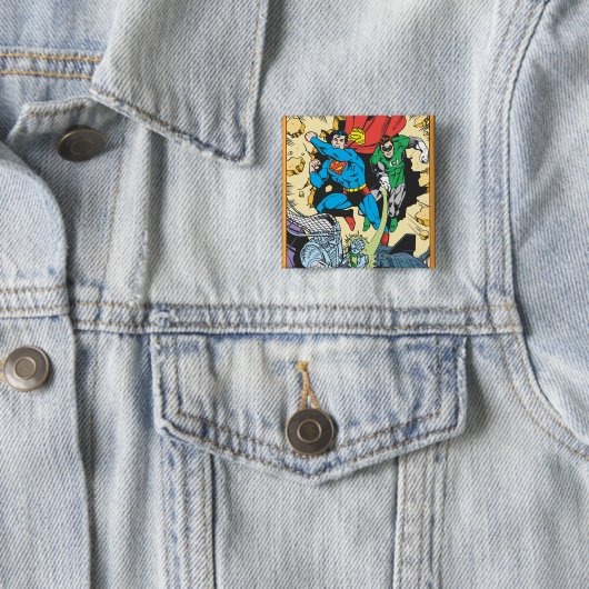 Superman & Green Lantern Fight Brainiac Button (Beispiel)