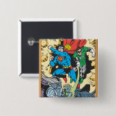 Superman & Green Lantern Fight Brainiac Button (Vorne & Hinten)