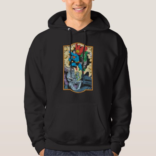 Superman & Green Lantern Fight Brainiac Hoodie (Vorderseite)