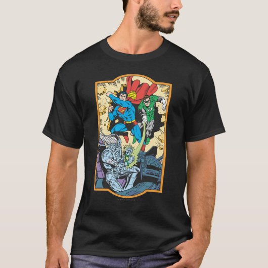 Superman & Green Lantern Fight Brainiac T-Shirt (Vorderseite)