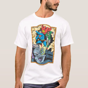 Superman & Green Lantern Fight Brainiac T-Shirt