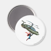 Superman hält Hubschrauber Magnet (Vorderseite/Rückseite)