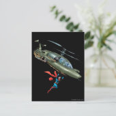 Superman hält Hubschrauber Postkarte (Stehend Vorderseite)