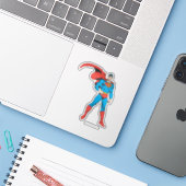 Superman Hand auf Angesagt Aufkleber (Laptop mit iPhone)