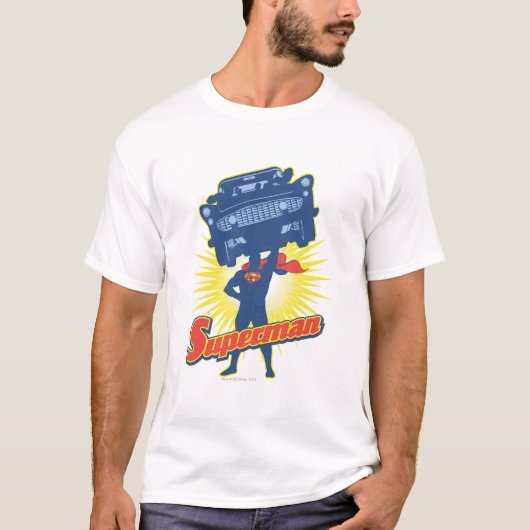 Superman hebt Auto 2 T-Shirt (Vorderseite)