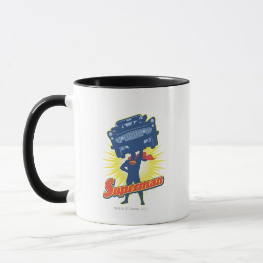Superman hebt Auto 2 Tasse (Links)