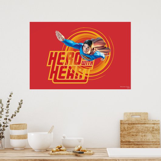 Superman Hero mit Herz Poster (Küche)