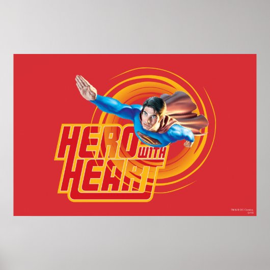 Superman Hero mit Herz Poster (Vorne)