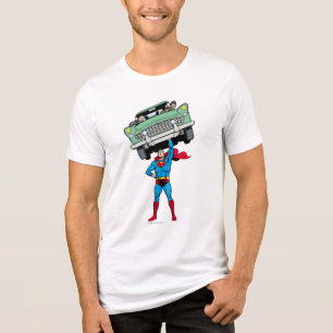Superman holds a car Tri-Blend shirt