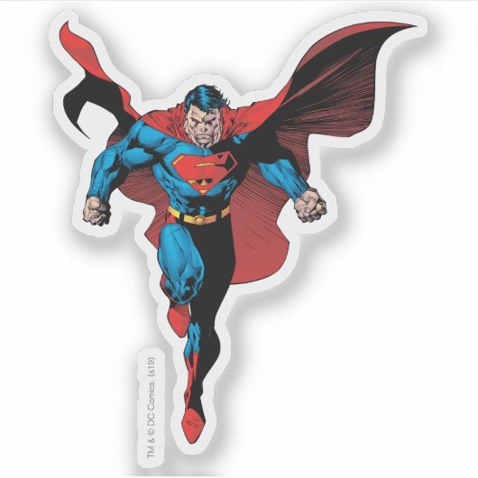 Superman Hovering - Comic Style Aufkleber (Vorderseite)