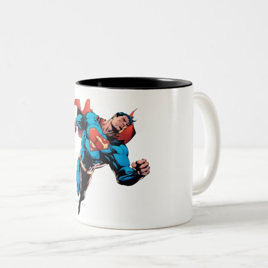 Superman im Anzug Zweifarbige Tasse (VorderseiteRechts)