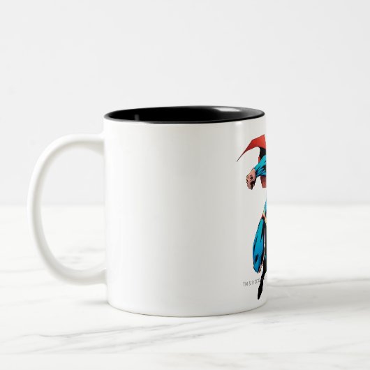 Superman im Anzug Zweifarbige Tasse (Links)