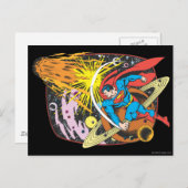 Superman im Weltraum Postkarte (Vorne/Hinten)