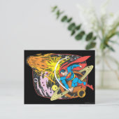 Superman im Weltraum Postkarte (Stehend Vorderseite)