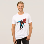 Superman in Shadow Tri-Blend Shirt (Vorderseite voll)