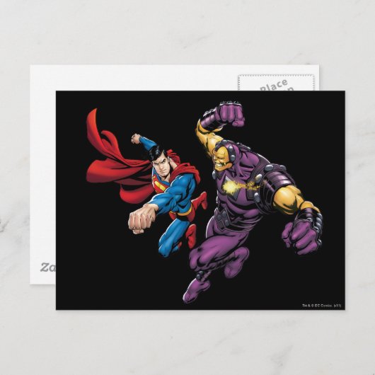 Superman kämpft Feind 2 Postkarte (Vorne/Hinten)