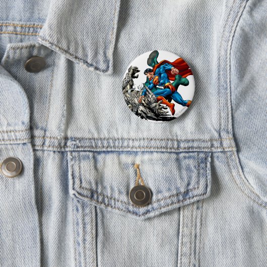 Superman kämpft Monster Button (Beispiel)