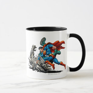 Superman kämpft Monster Tasse