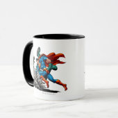 Superman kämpft Monster Tasse (Vorderseite Links)