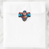 Superman-Kap-Fliegen Runder Aufkleber (Tasche)