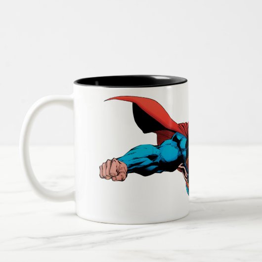 Superman-Kap-Fliegen Zweifarbige Tasse (Links)
