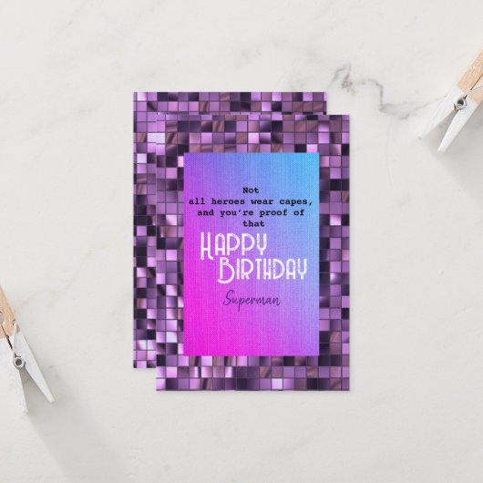 Superman Karte (Vorderseite/Rückseite Beispiel)