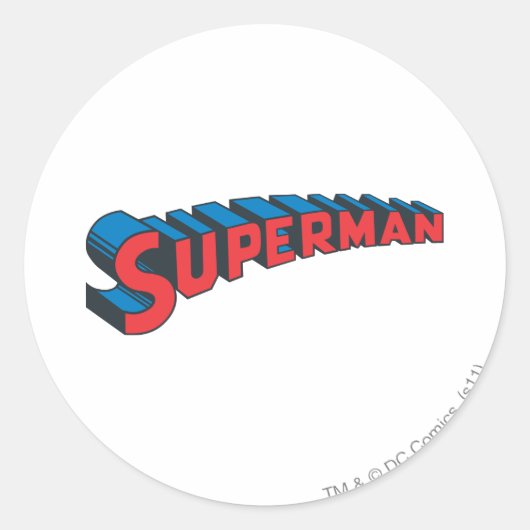 Superman | Klassisches Logo Runder Aufkleber (Vorderseite)