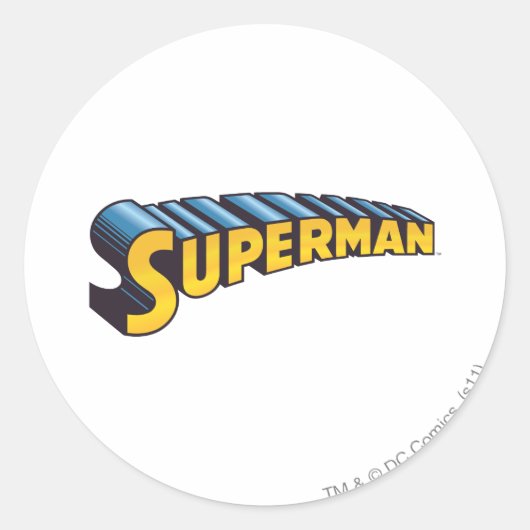 Superman | Klassisches Logo Runder Aufkleber (Vorderseite)