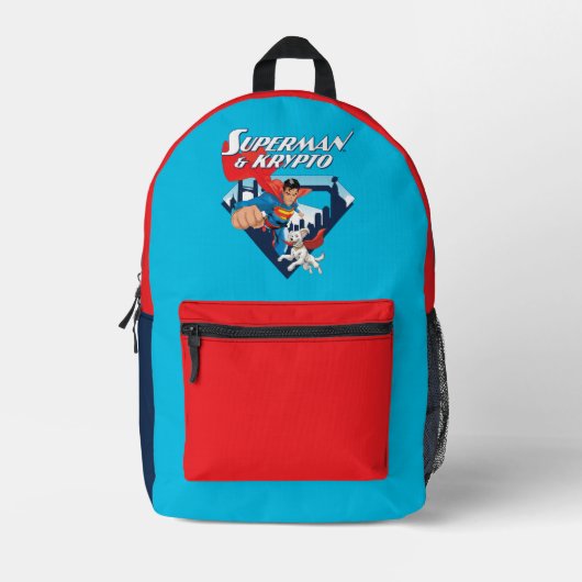 Superman & Krypto Soar Bedruckter Rucksack (Vorderseite)