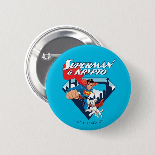 Superman & Krypto Soar Button (Vorne & Hinten)