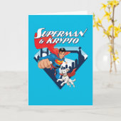 Superman & Krypto Soar Karte (Gelbe Blume)